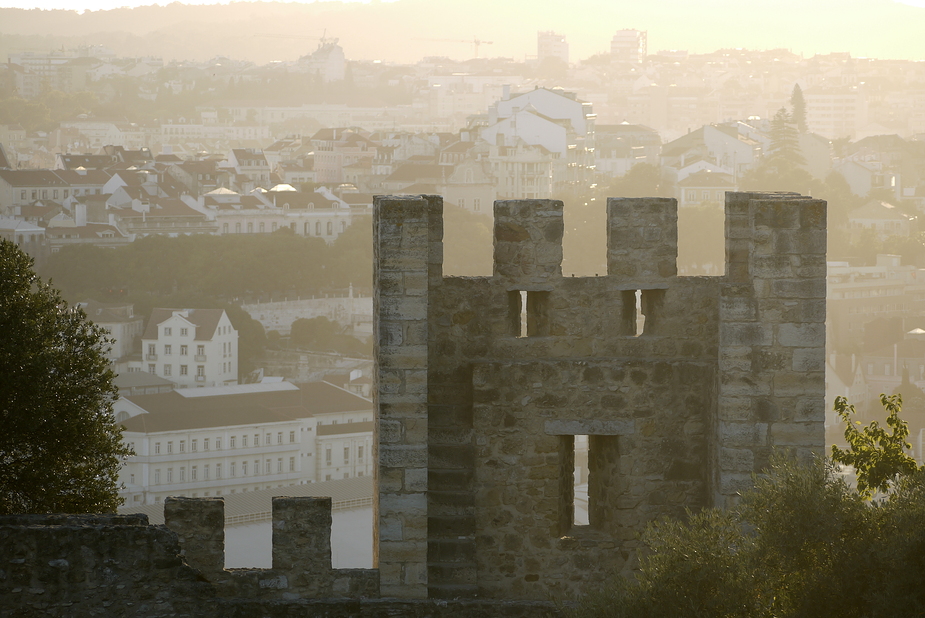 Abendstimmung über dem Castelo de Sao Jorge