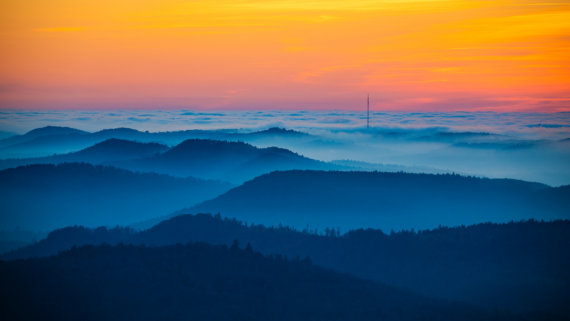 Abendstimmung über dem Pfälzerwald