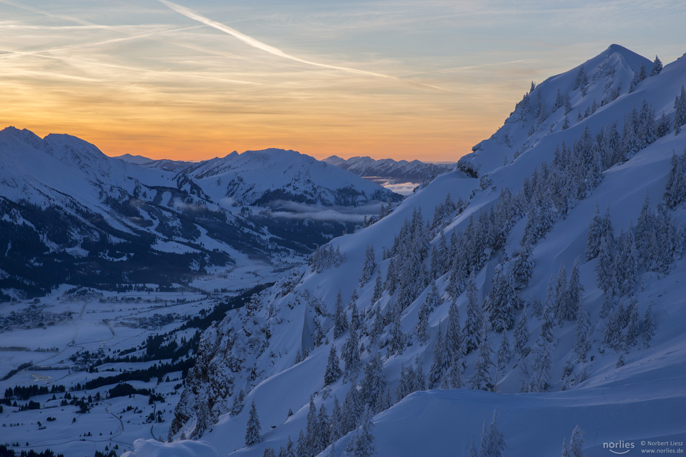 Abendstimmung über dem Tannheimer Tal