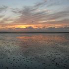 Abendstimmung über dem Wattenmeer in Büsum