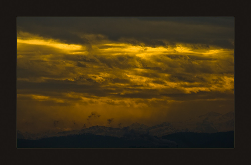 Abendstimmung über den Alpen