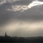 Abendstimmung über den Weinbergen am Rhein