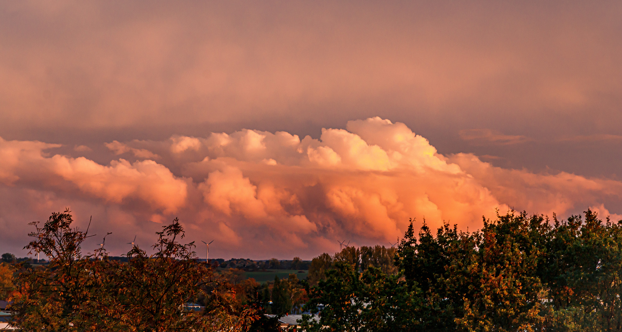 Abendstimmung über herbstliche Landschaft