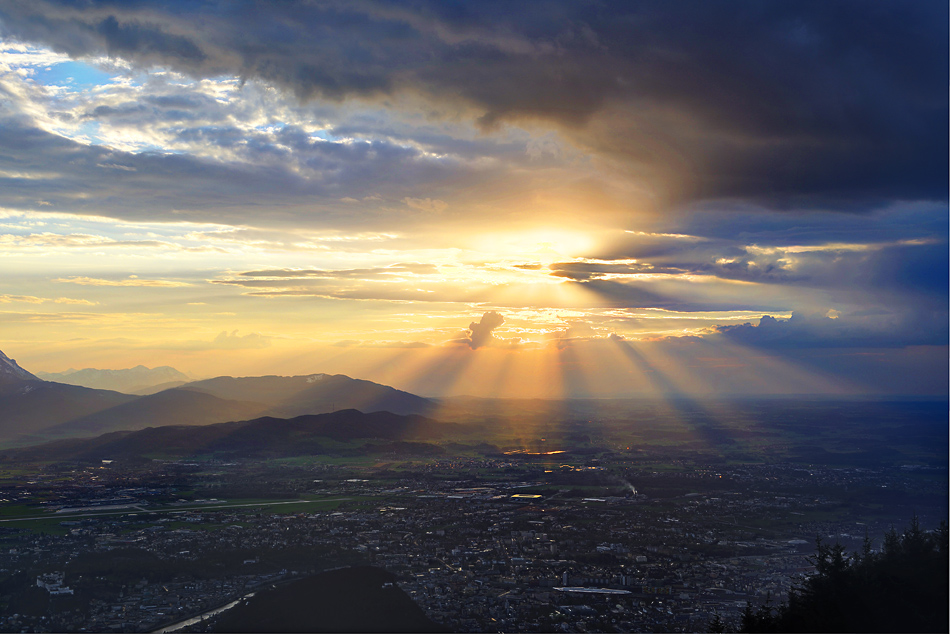 Abendstimmung über Salzburg