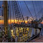 „Abendstimmung vor dem auslaufen n. Dunkirk“ die Krusenstern in Bremerhaven am 27.5.2013