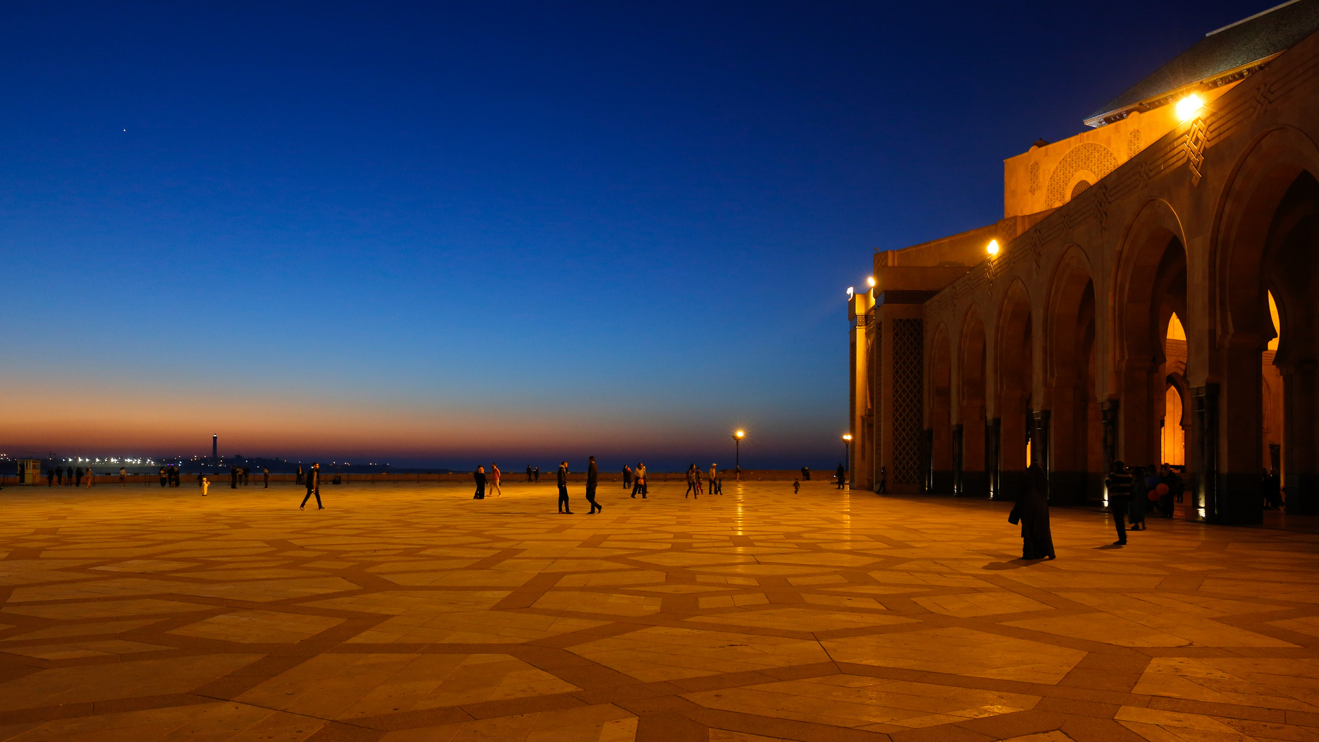 Abendstimmung vor der Hassan II Moschee
