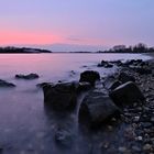 Abendstimmung zur blauen Stunde am Rhein