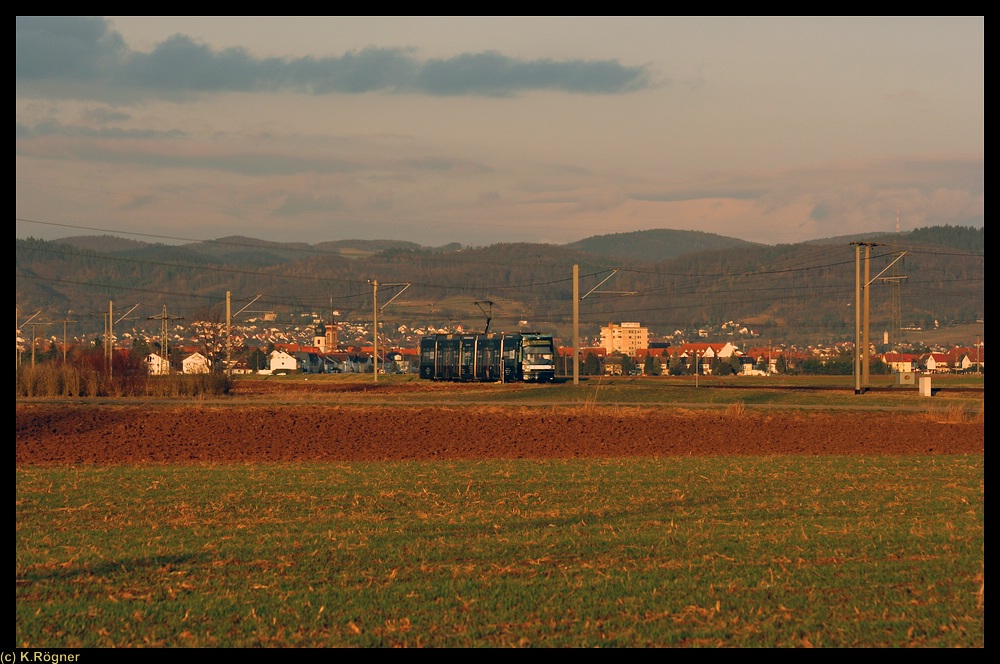 Abendstimmung zwischen Heddesheim und Mannheim Wallstadt