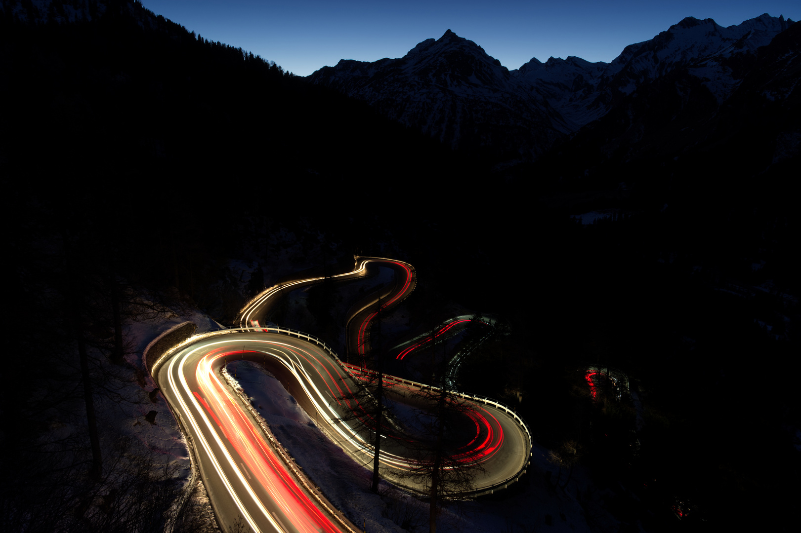 Abendverkehr am Malojapass