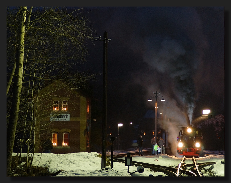 Abendzug auf der Pressnitztalbahn