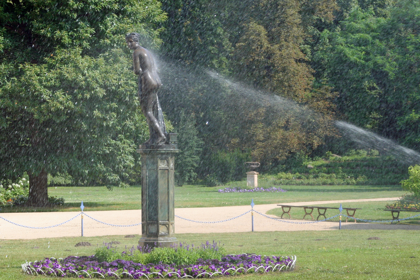 Aber heute kommt das Wasser von oben