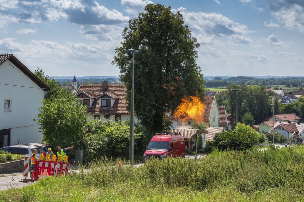 Abfackelung Erdgasleitung