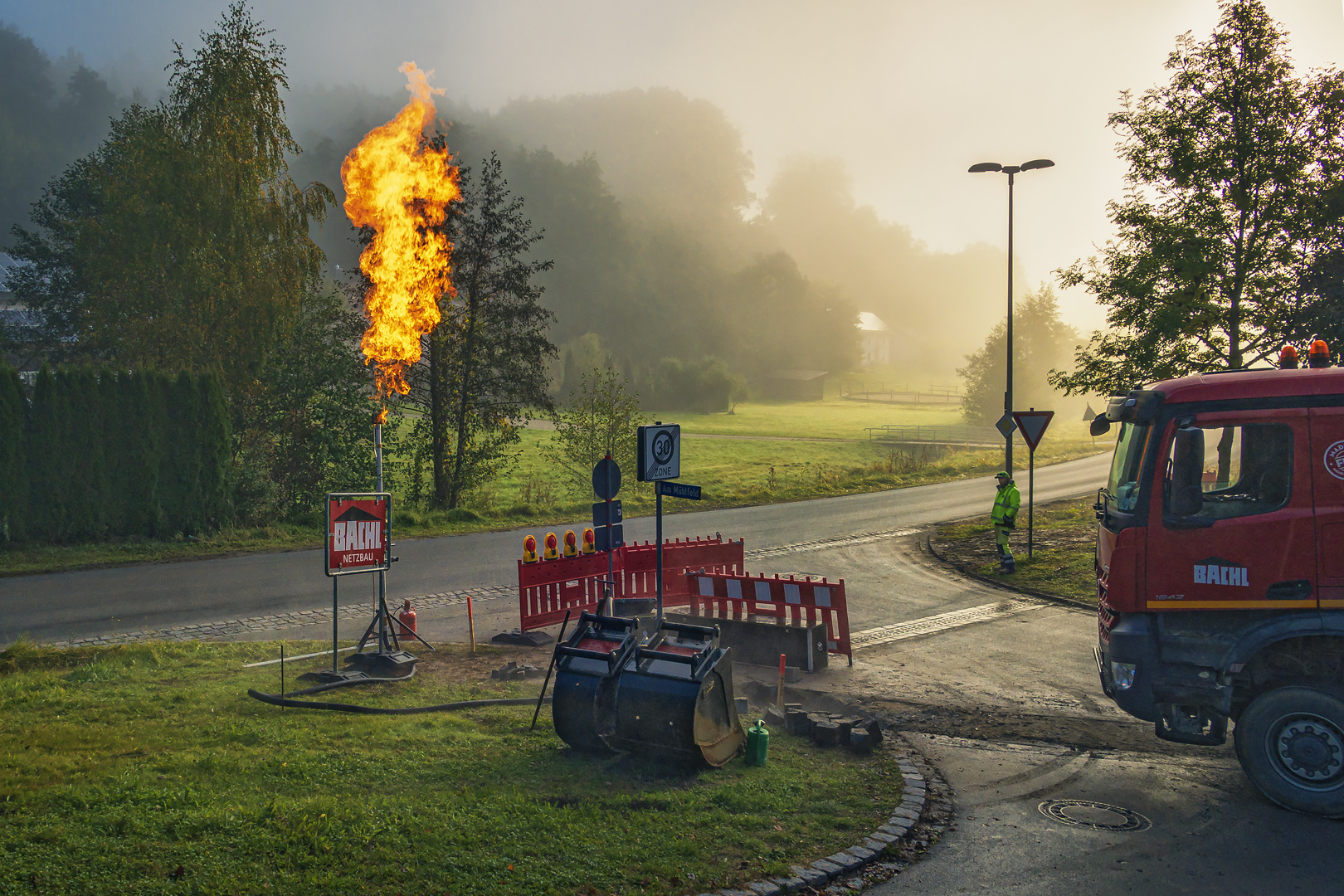 Abfackelung Erdgasleitung