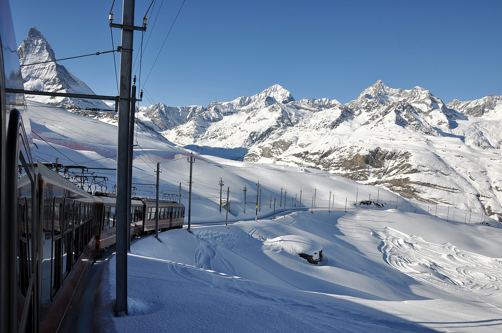 Abfahrt vom Gornergrat ...