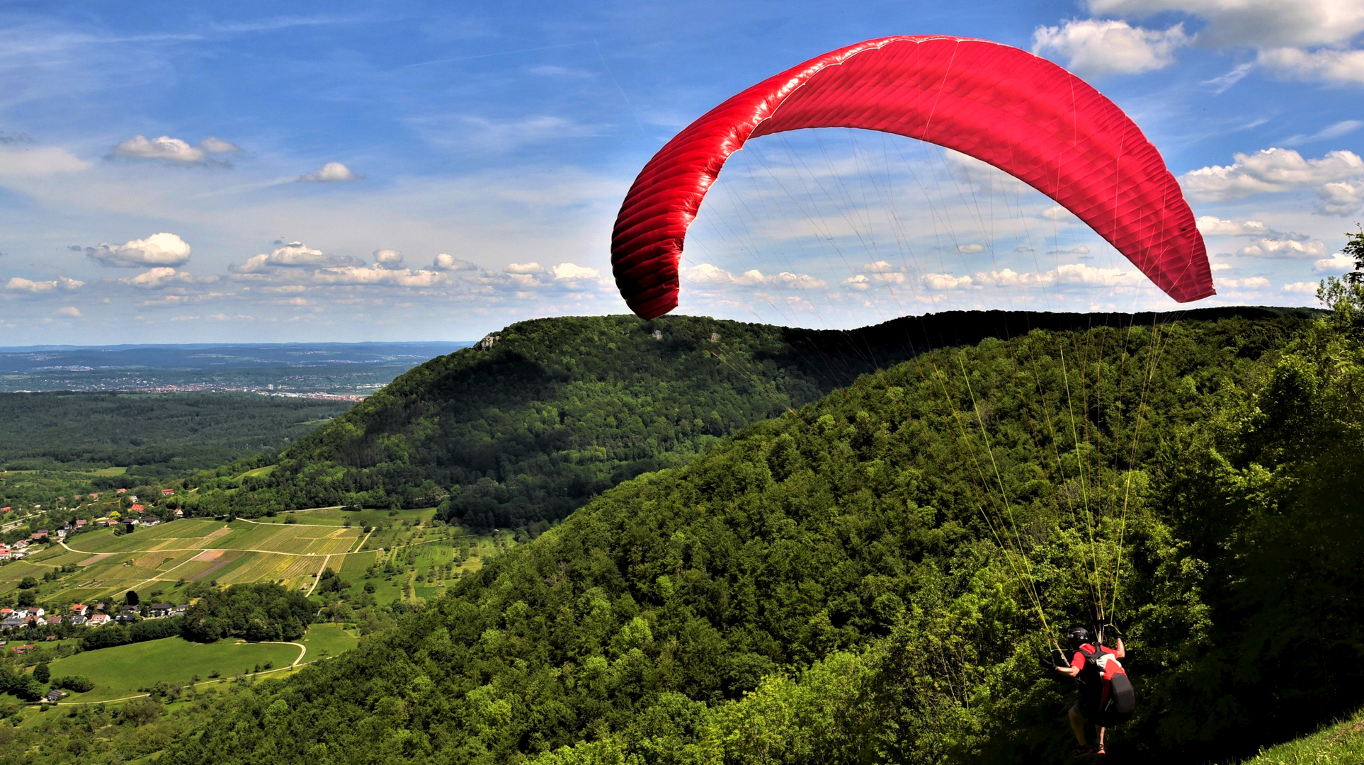 Abflug am Hohenneuffen