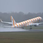 Abflug im Regen