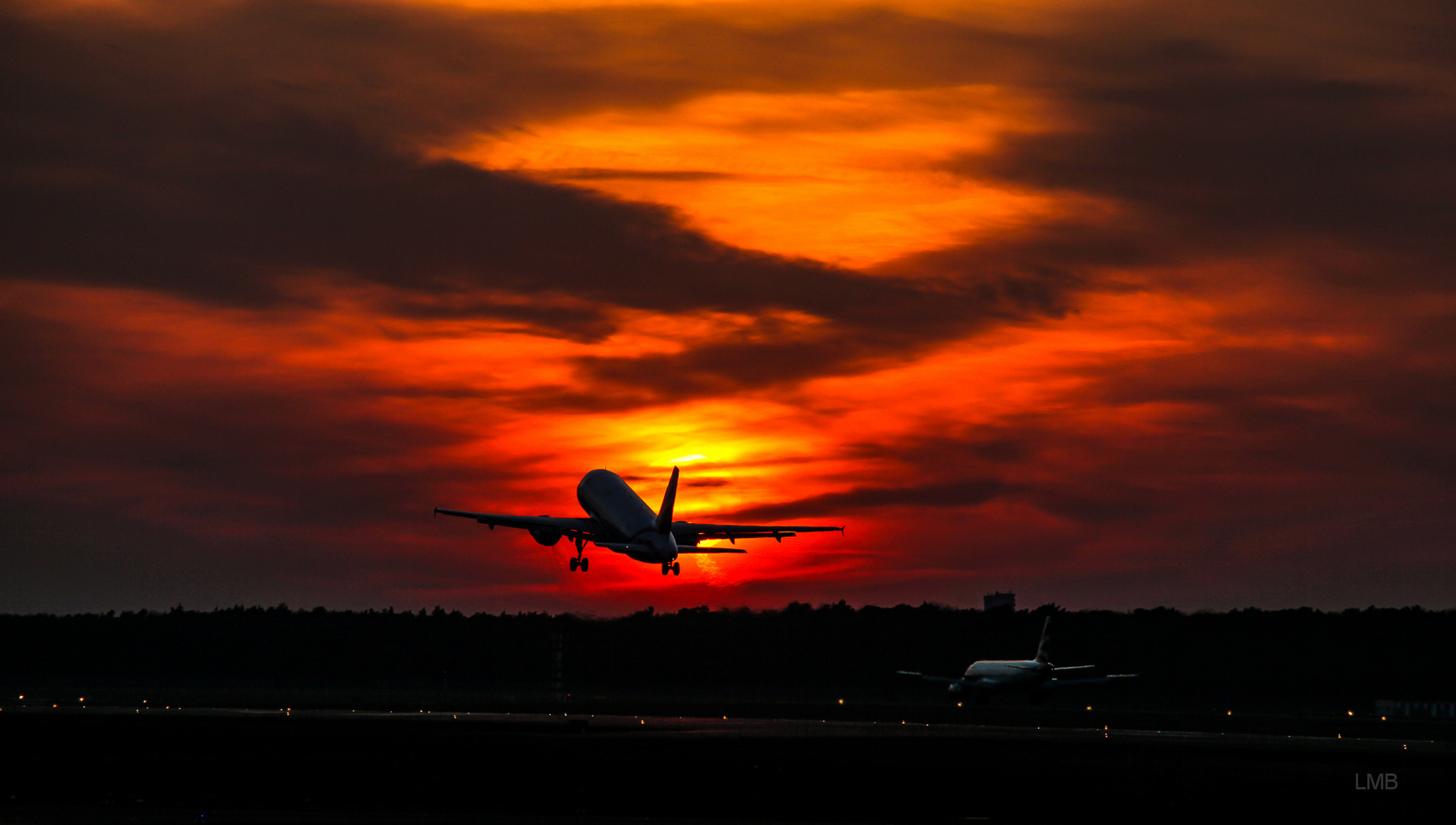 Abflug ins Abendrot