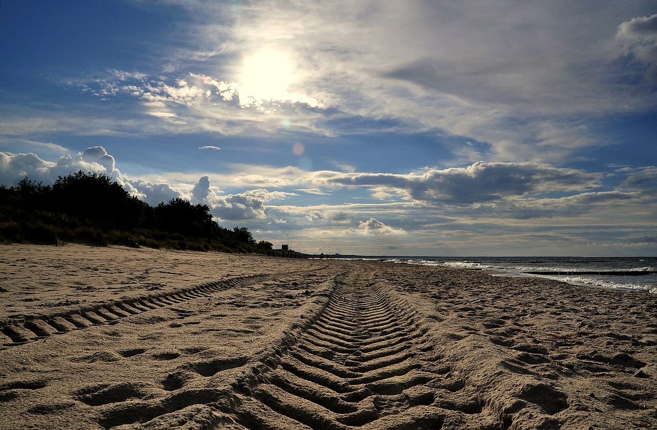 Abgefahren am Ostseestrand