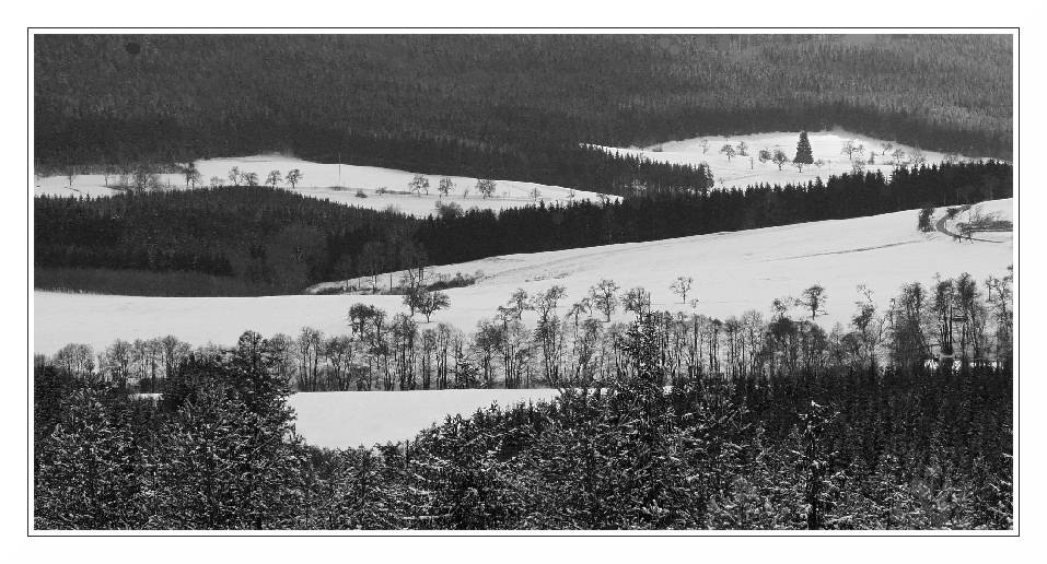 Abgegrenzte Schneeflächen