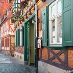 Abkühlung im Brauhaus Lüdde in Quedlinburg ...