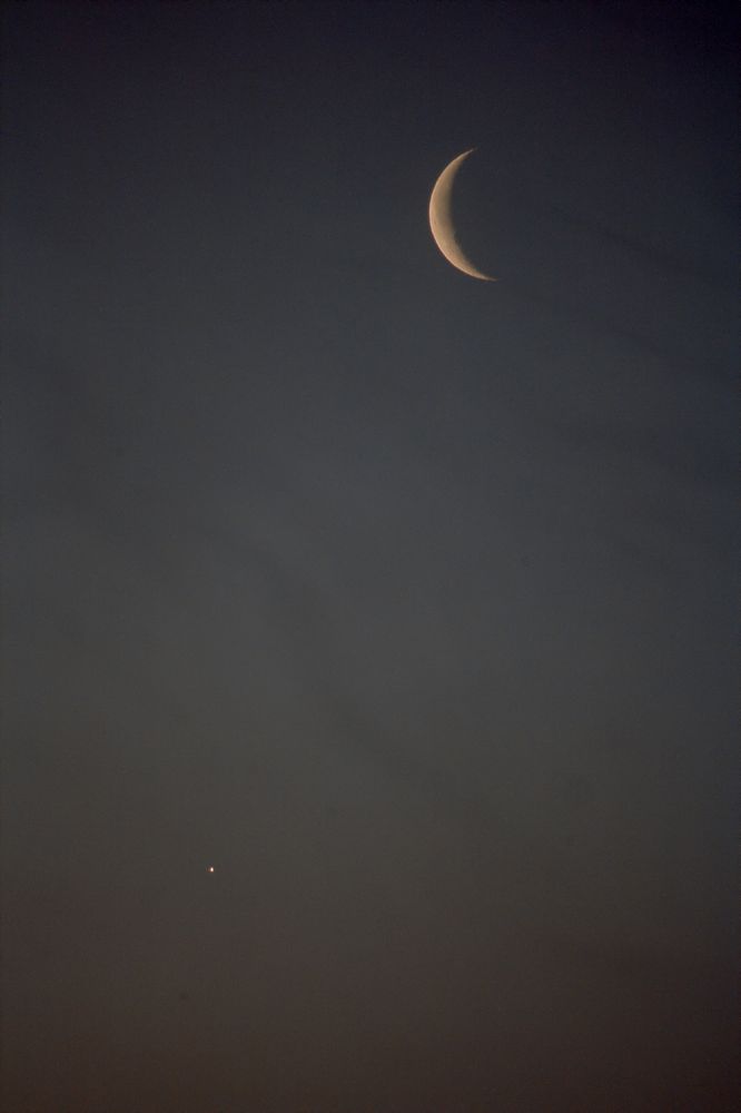Abnehmender Mond und Venus