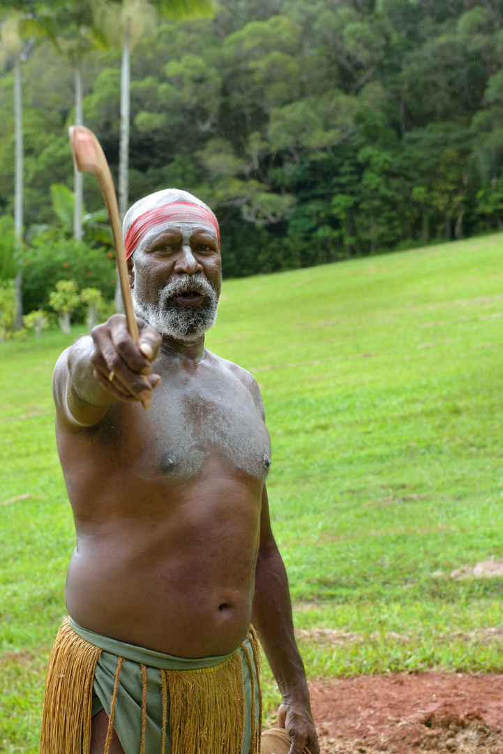 Aborigines mit Bumerang 1