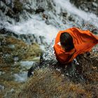 above the waterfall