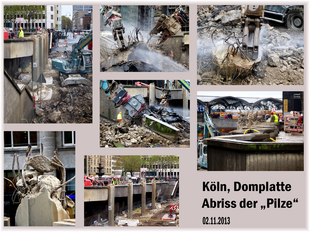 Abriss der "Beton-Pilze"