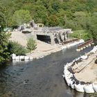 Abriß einer maroden Wupperbrücke in Leichlingen