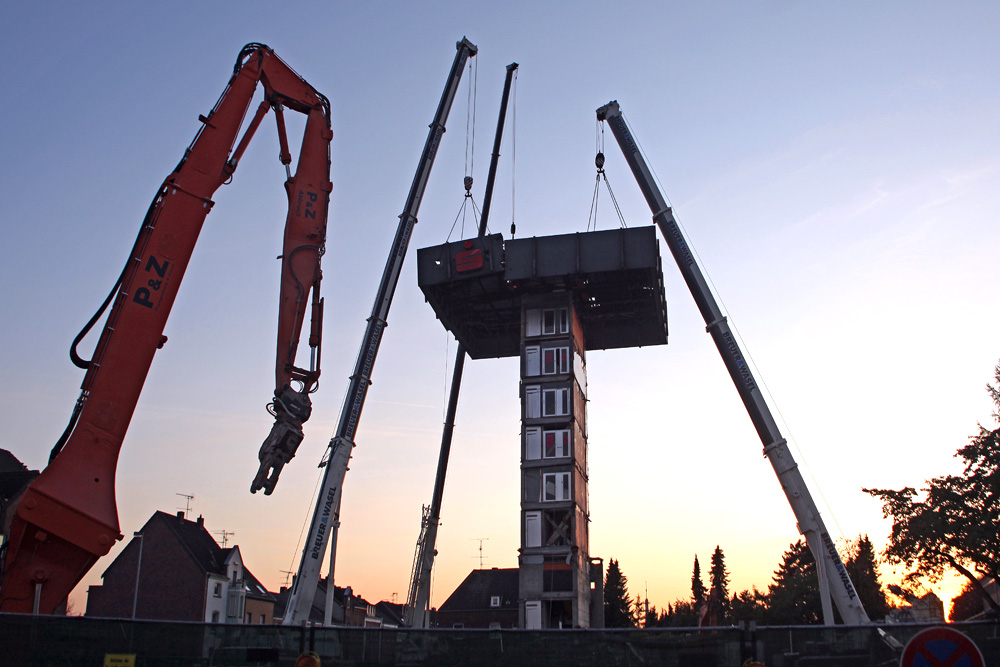 Abrißbaustelle Bank