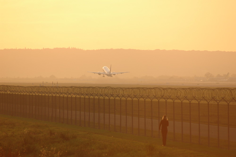 Abschied am Flughafen