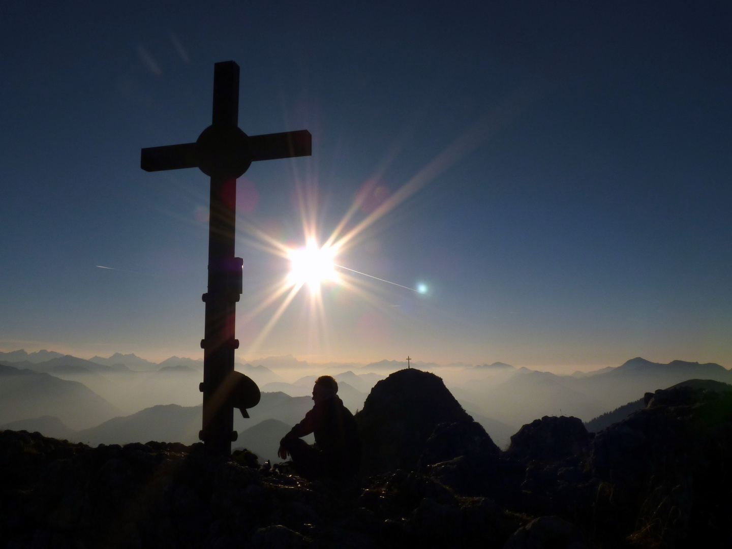 Abschied vom Tag mit Blick auf den Roßstein