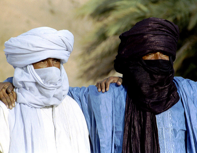 Abschied von meinen Tuareg-Freunden in einer Oase im Hoggar