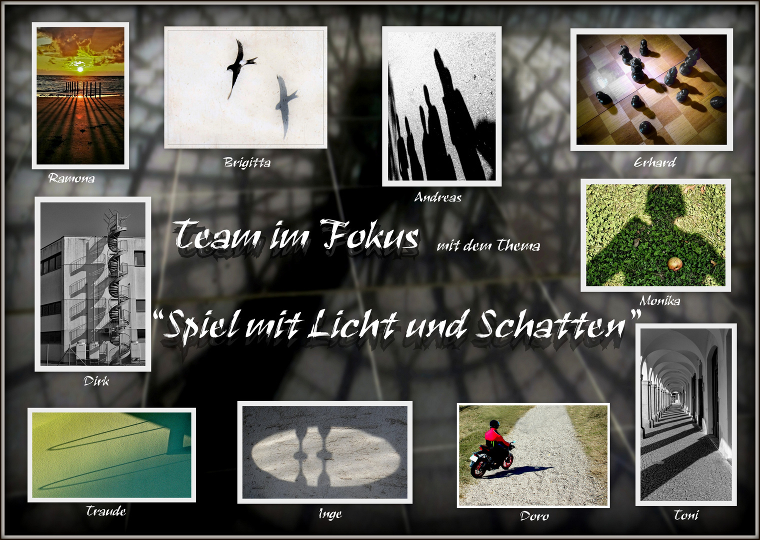 Abschlußcollage "Spiel mit Licht und Schatten"