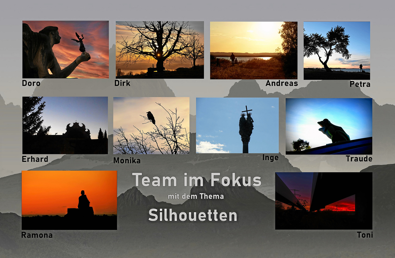 Abschlusscollage zum Thema "Silhouetten"