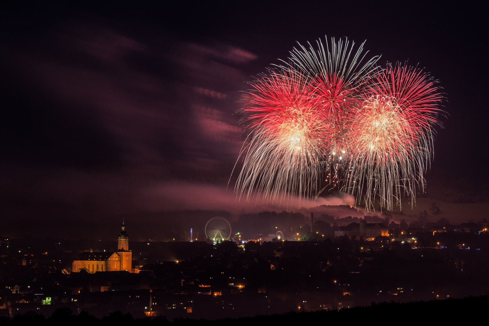 Abschlussfeuerwerk der 493. Annaberger KÄT 2013 1