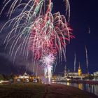 Abschlussfeuerwerk des diesjährigen Stadtfestes in Dresden