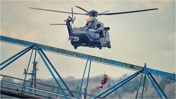 Abseilen mit Hitzeflimmern