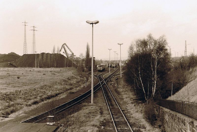 Abstellbahnhof im Preussenhafen in Lünen-Süd um 1970