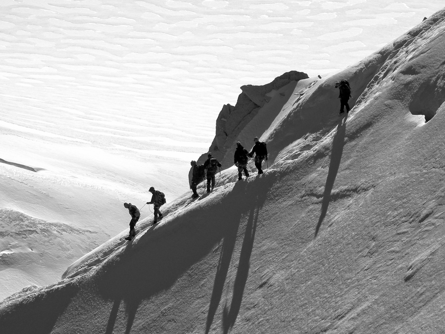 Abstieg vom Aguille de Midi