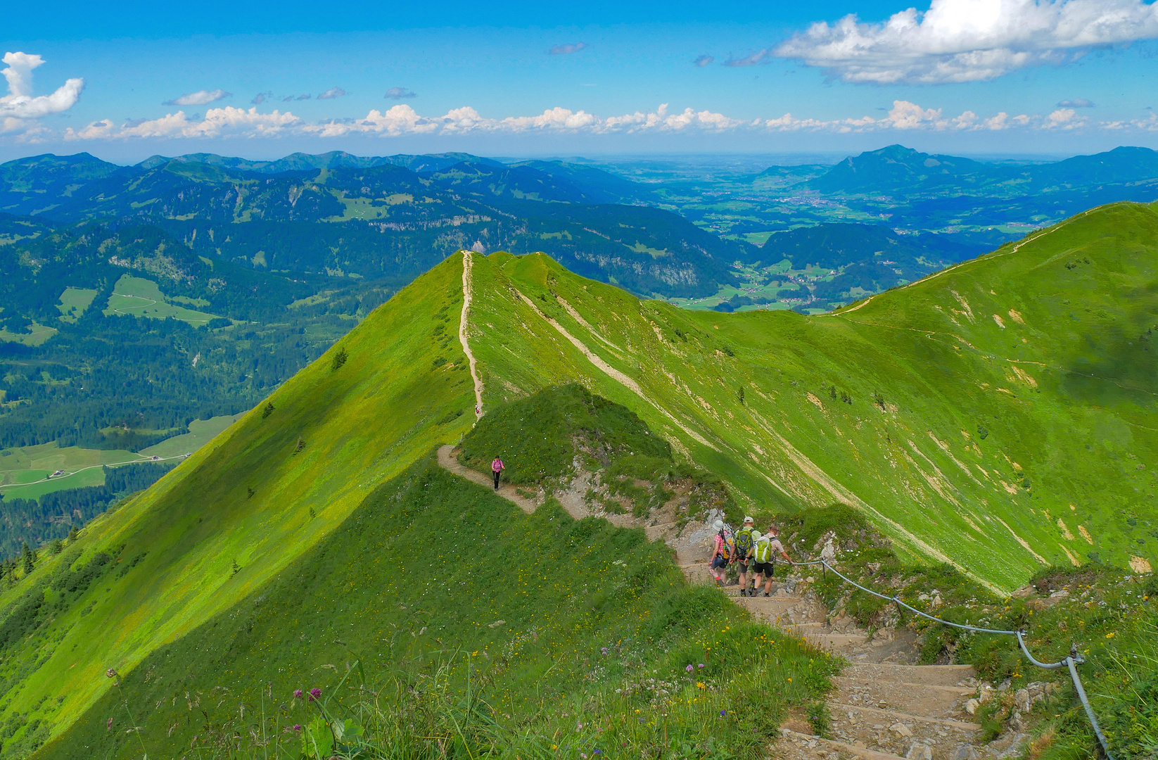 Abstieg vom Fellhorn, Blick nach Norden