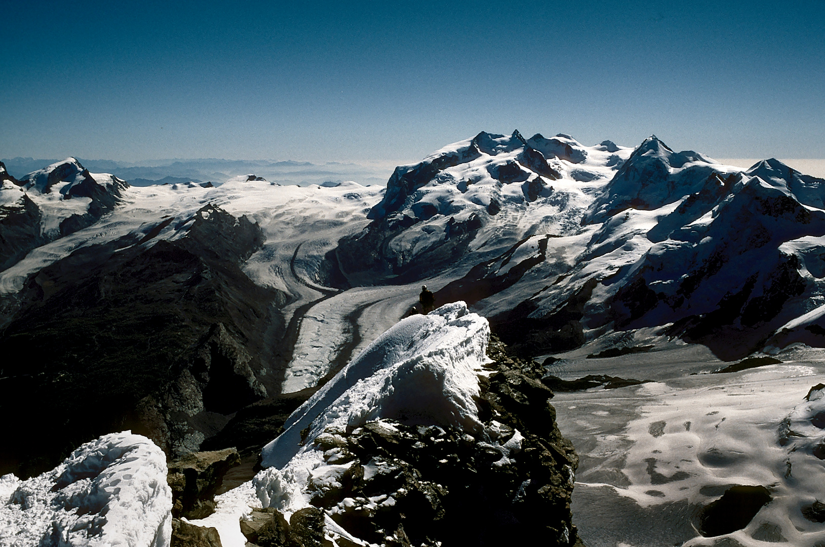 Abstieg vom Gipfel des Matterhorn