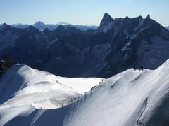 Abstieg von der Aguille du Midi