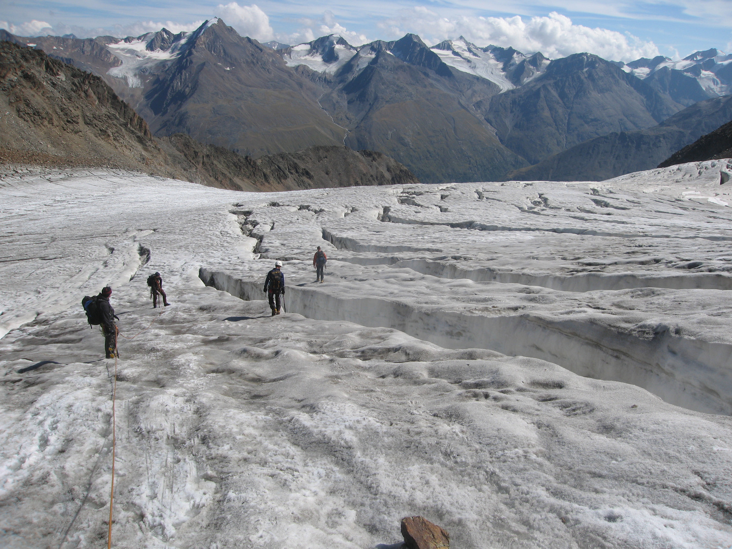 Abstieg von der Wildspitze über den Rofenkarferner