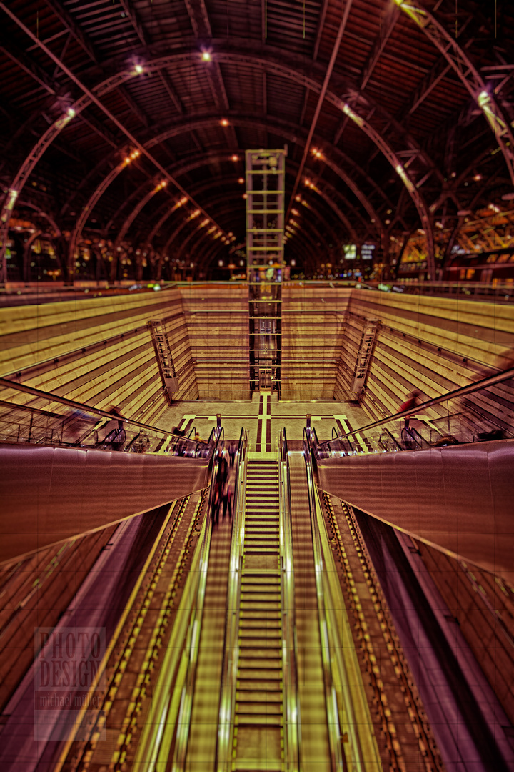 Abstieg zum Citytunnel in Leipzig