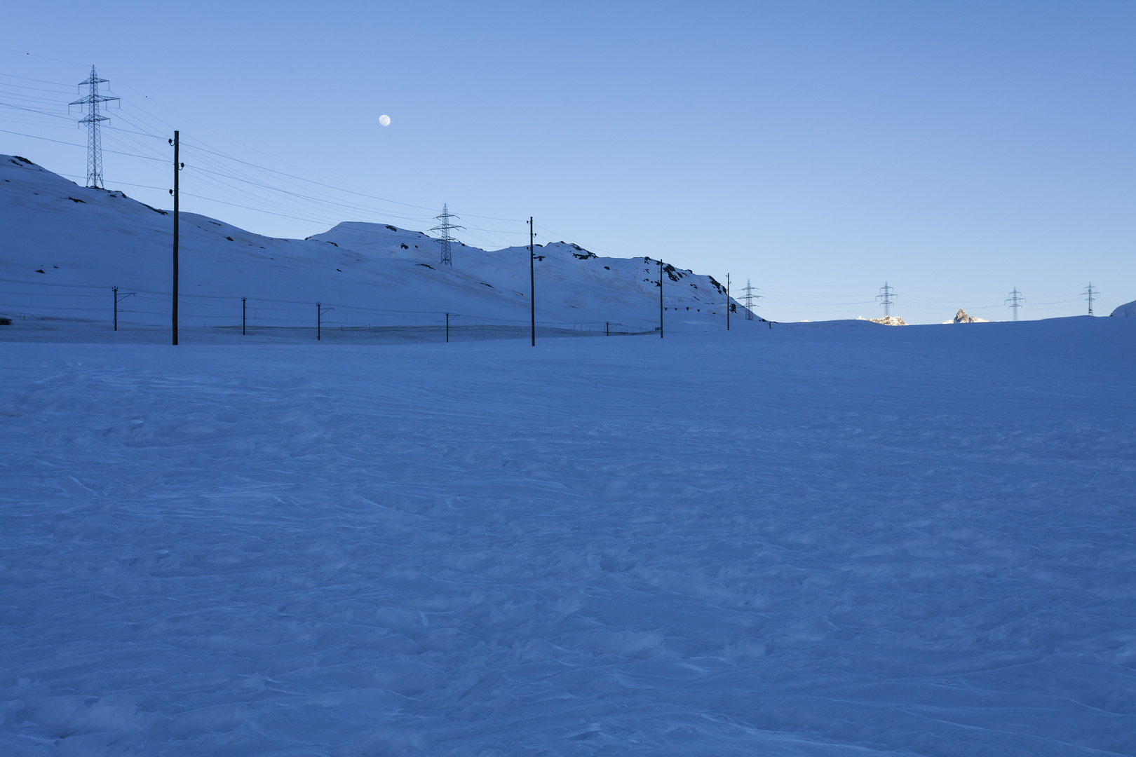 Abstimmung in Blau und der Mond schaut zu