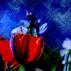 ABSTRACT : FLORA - RED TULIPS