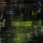 Abstract Reflections and Shadows on Water with Green and Cobalt Blue