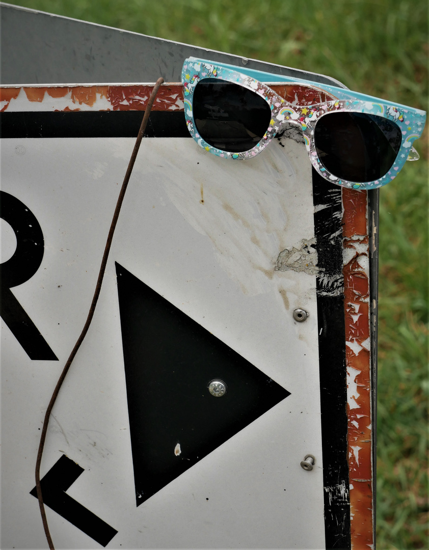 Abstrakte Ansicht mit Sonnenbrille