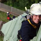 Absturzsicherungs-Übung der Feuerwehr an einem Förderturm